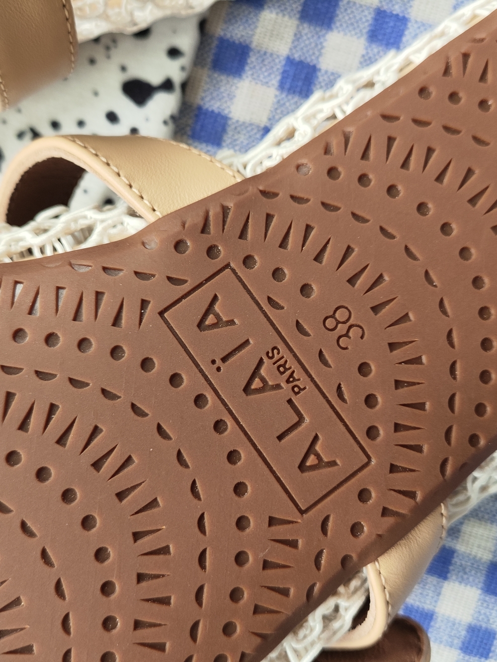 Alaia Beige Crochet Mary Jane Mules - Picture 6 of 6